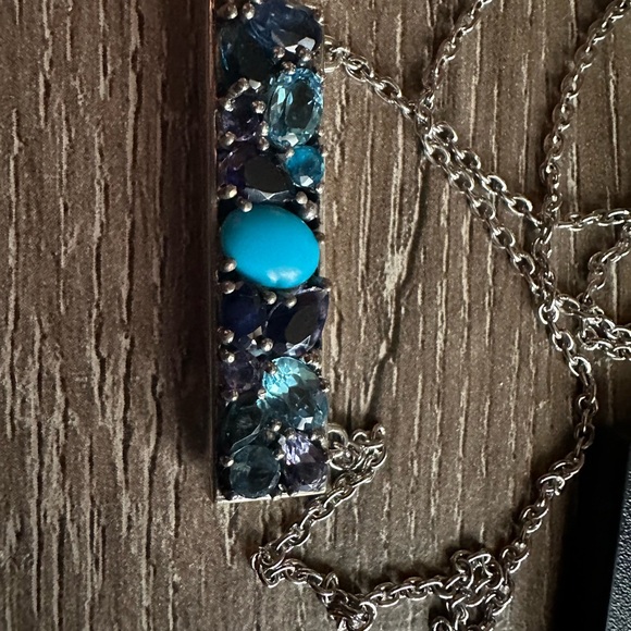 Samuel B. Silver and Blue Necklace with Turquoise Gemstones - Picture 2 of 4